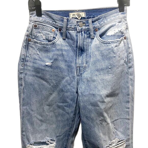 Madewell The Perfect Vintage Jeans Calabria Wash Ripped Edition Size 25 Waist - Picture 3 of 8